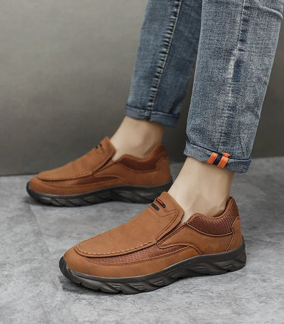 Men Leather Casual Shoes Breathable Loafers Men Sneakers 2024 New Male Comfortable Leather Flat Footwear Sneakers Men Shoes