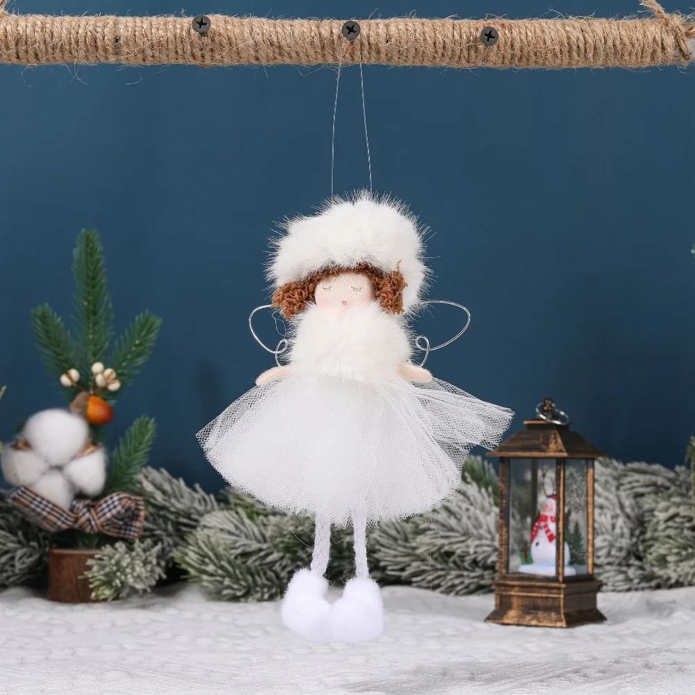 Christmas plush antlers angel girl pendant Christmas tree pendant creative doll pendant gift