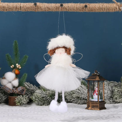 Christmas plush antlers angel girl pendant Christmas tree pendant creative doll pendant gift