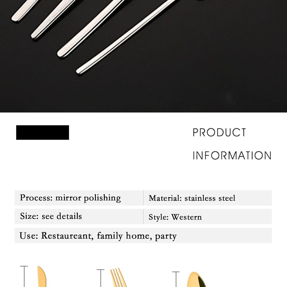 24Pcs Stainless Steel Dinnerware Set Kitchen Fork Spoon Knife Dinner Cutlery Set White Silver Western Flatware Tableware Set