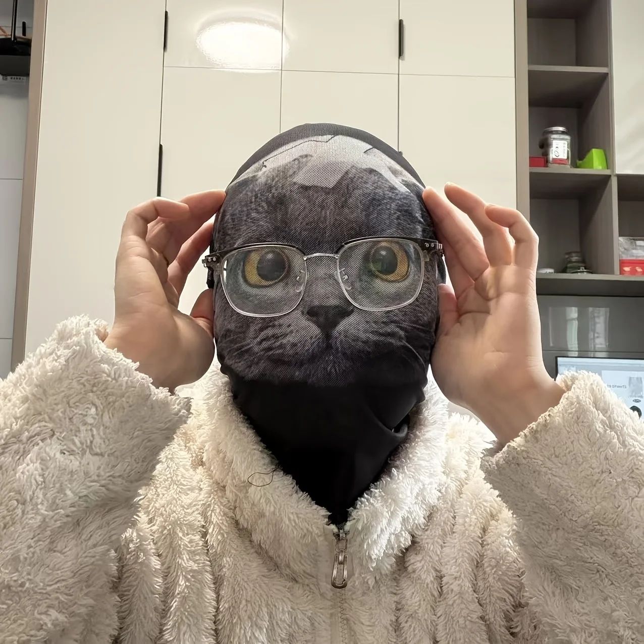 Breathable Ultra-fine Mesh Cute Cat Cosplay Mask,A Uniquely Humorous Head-worn Mask,Carnaval Mask,For Parties and Holiday Events