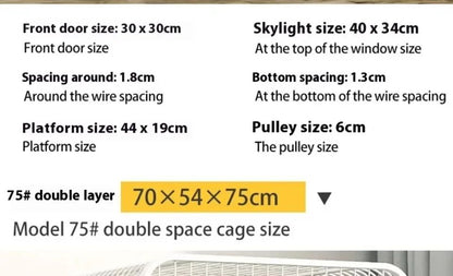Villa para Gatos de Dois Andares Interna Extra Grande Espaço Livre Gaiola para Pets Casa de Escalada para Gatinhos Villas para Gatos Castelo para Gatos com Banheiro Integrado