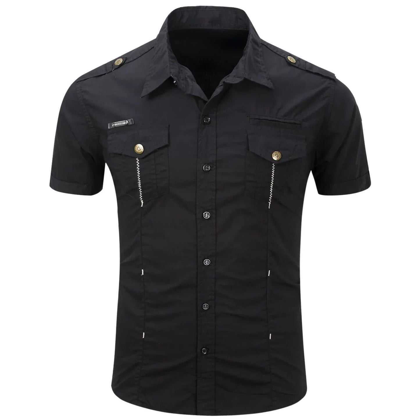 Summer New Fashion Men Safari Shirt Short Sleeve Casual Tactical 100% Cotton Cargo Outdoor Male Pocket Work Shirts