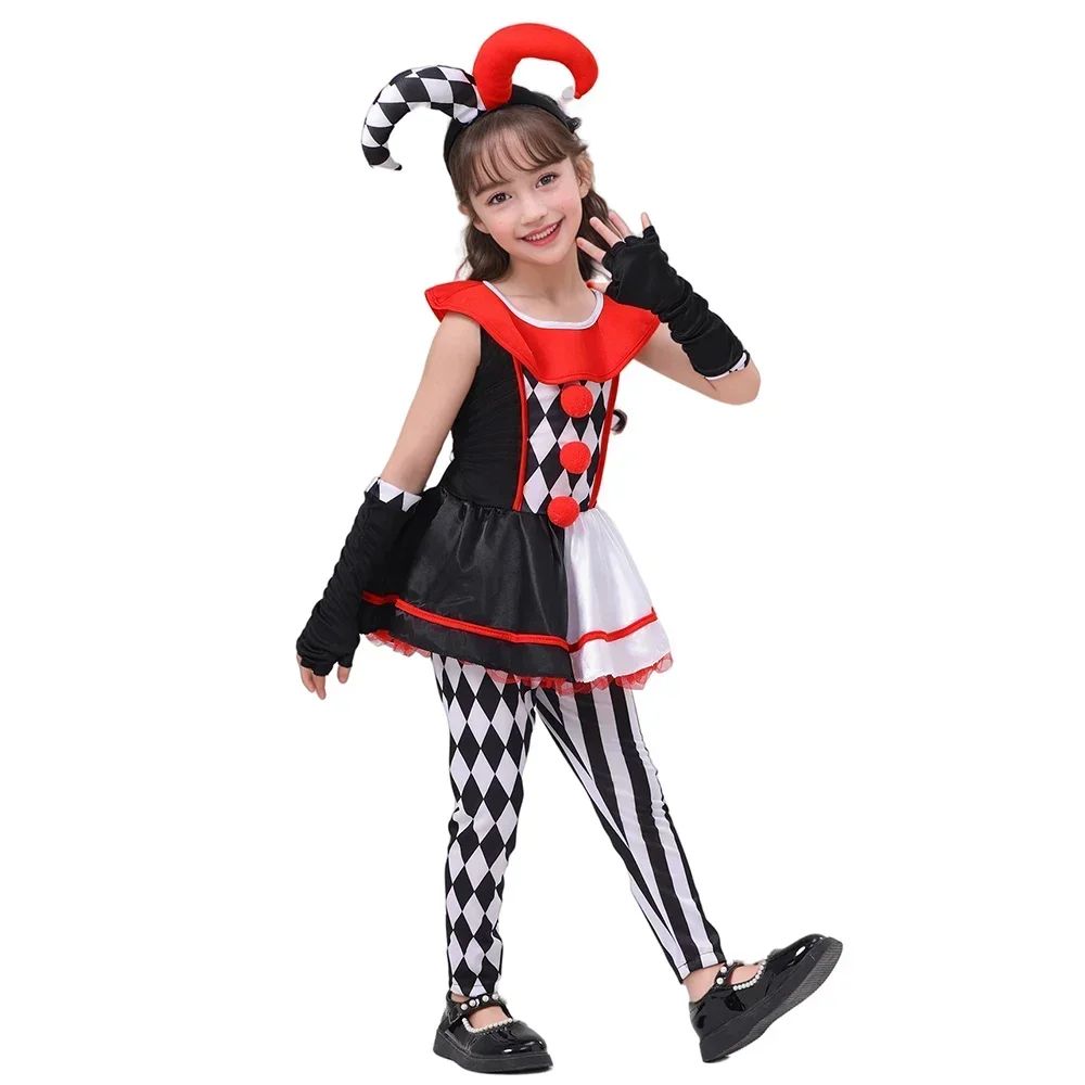 2026 New Sydanne New Variety Clown Skirt Dress Set Cosplay Costume  Cute Clown Clothes Masquerade Halloween Costume