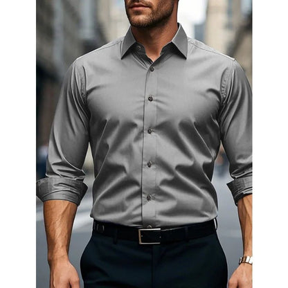 Bolubao New Men Shirts Fashion Quality Long Sleeve Casual Solid Color Elastic Four Season Male Business Shirt
