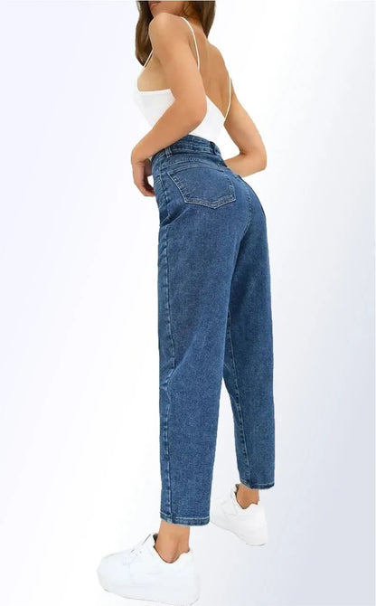 Women's High Waist Straight Leg Jeans Summer Breathable Loose Fit Versatile Comfortable Long Pants Commute Casual Style