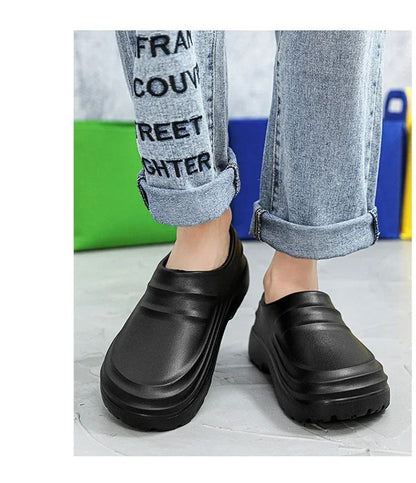New Men's Casual Sandals Summer Chef Shoes Non-slip Fashion Trend Oil-resistant Work Shoes Outdoor Indoor Lazy Slippers