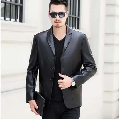 Thin Men's Suit Jackets Coat Short Cropped Male Blazer Leather Slim Fit Premium Simple Breasted New In Fashionable Elegant