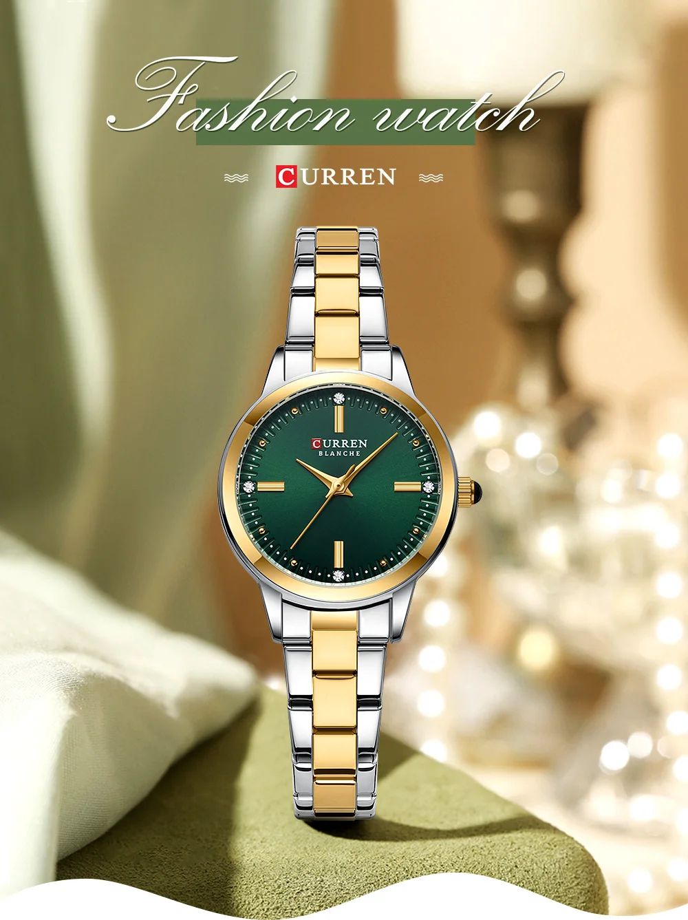 CURREN Women's Watches Fashion Original Quartz Wrist Watch for Ladies Roman Dial Dazzling Diamond Waterproof Luminous Luxury New