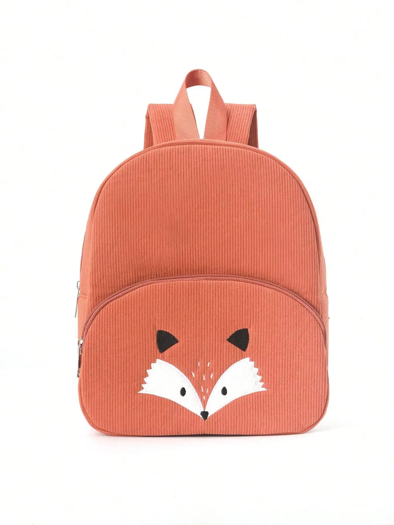 Cute Cartoon Bear Embroidered Corduroy Children's Backpack Suitable for Boys and Girls Kindergarten Elementary School Gifts