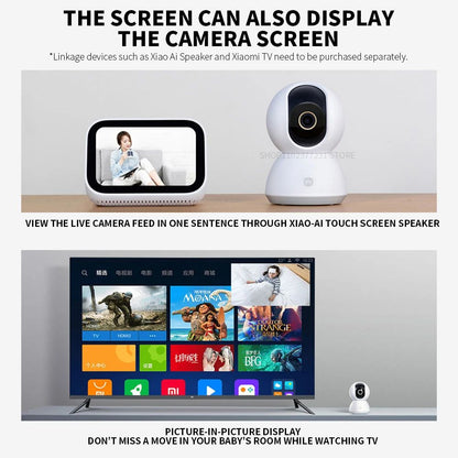 Xiaomi 360° Smart Home Security Camera Mi PTZ 2K Webcam 1296P 3 Megapixel AI Human Detection Night Vision Webcam Chinese Version