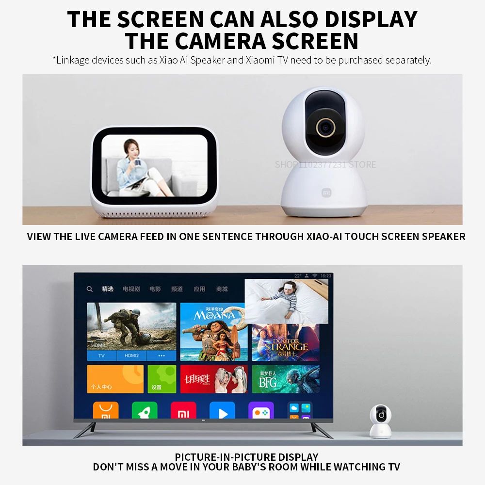 Xiaomi 360° Smart Home Security Camera Mi PTZ 2K Webcam 1296P 3 Megapixel AI Human Detection Night Vision Webcam Chinese Version