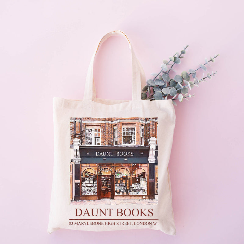 Daunt Books Tote Bag Shakespeare and Company Totes Canvas Shoulder Bag Aesthetics Shopping Bag Handbags Library Bag Back To Gift