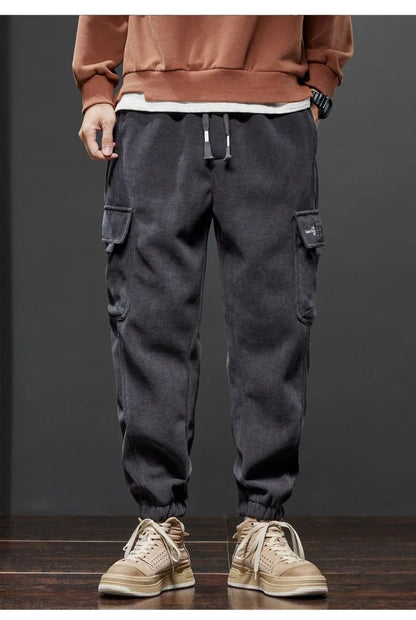 Calça Casual Masculina Elástico na Cintura Primavera Outono Estilo Novo Calça Esportiva Harem Jogger Reta com Cordão Elástico Masculina