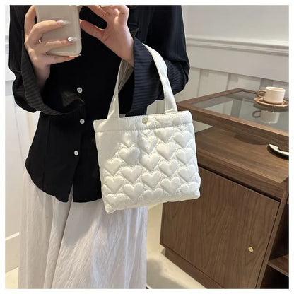 Puffer Shoulder Bag for Women Soft Down Cotton Padded Tote Handbag Purse Quilted Cross Body Bag Solid Color Bubbles Cloud Bag