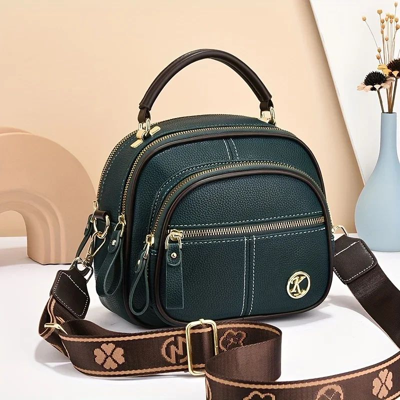Luxury Multi-pocket Women's Shoulder Bag Hard Leather Handbag For Female Fashion