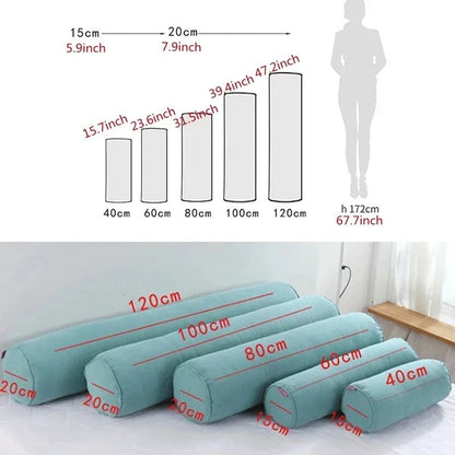 1pc Cylindrical Pillow Solid Color Velvet Bedhead Neck and Waist Pillow Sofa Cushion Beauty Shop Footrest Almohada Cilíndrica