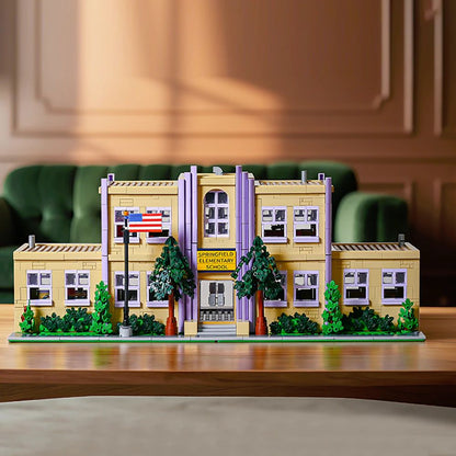 3500PCS Springfield Elementary School Building Blocks Idea Anime Street View Modular Architecture Brick Model Bricks Toys for Adults Christmas Gift
