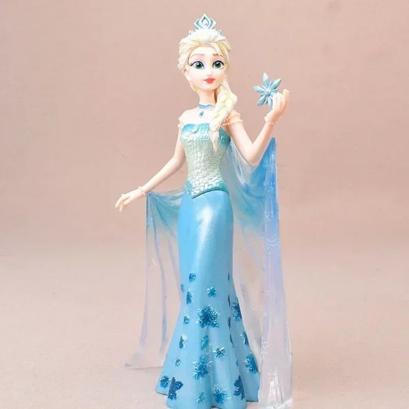 2025 20cm Disney Personagem Frozen Elsa Anna Branca de Neve Rapunzel Boneco de Resina Anime Decoração Modelo Coleção Menina Brinquedos Presente Infantil