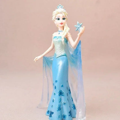 2025 20cm Disney Personagem Frozen Elsa Anna Branca de Neve Rapunzel Boneco de Resina Anime Decoração Modelo Coleção Menina Brinquedos Presente Infantil