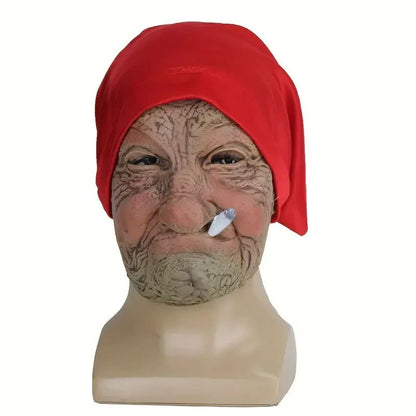 Little Red Hood Smoking Grandma Old Woman Mask Party Props Halloween ideal choice for gifts Suitable for men and women
