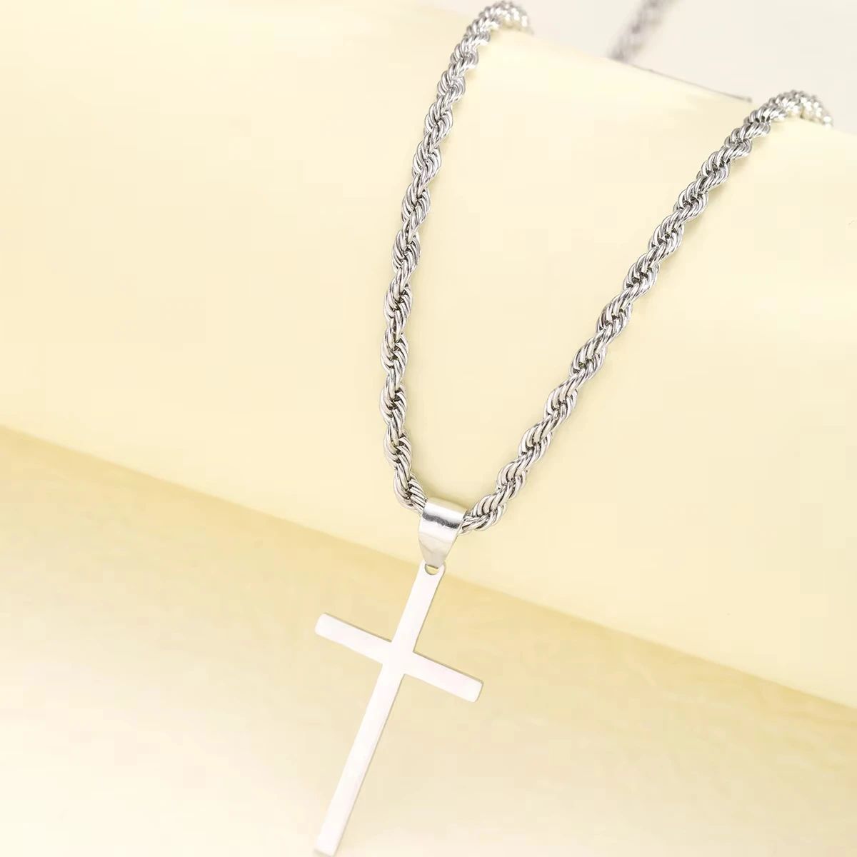 Novo colar de pingente de cruz masculino e feminino, joias de ouro minimalistas, colar masculino e feminino