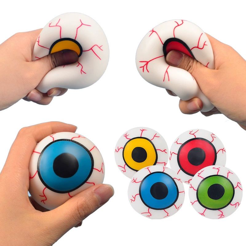 Halloween Horror Eyeball Squishy Toys - Soft Plastic Stress Balls, Novelty Fidget Gadgets, Perfect Party Favors, Gag Gifts