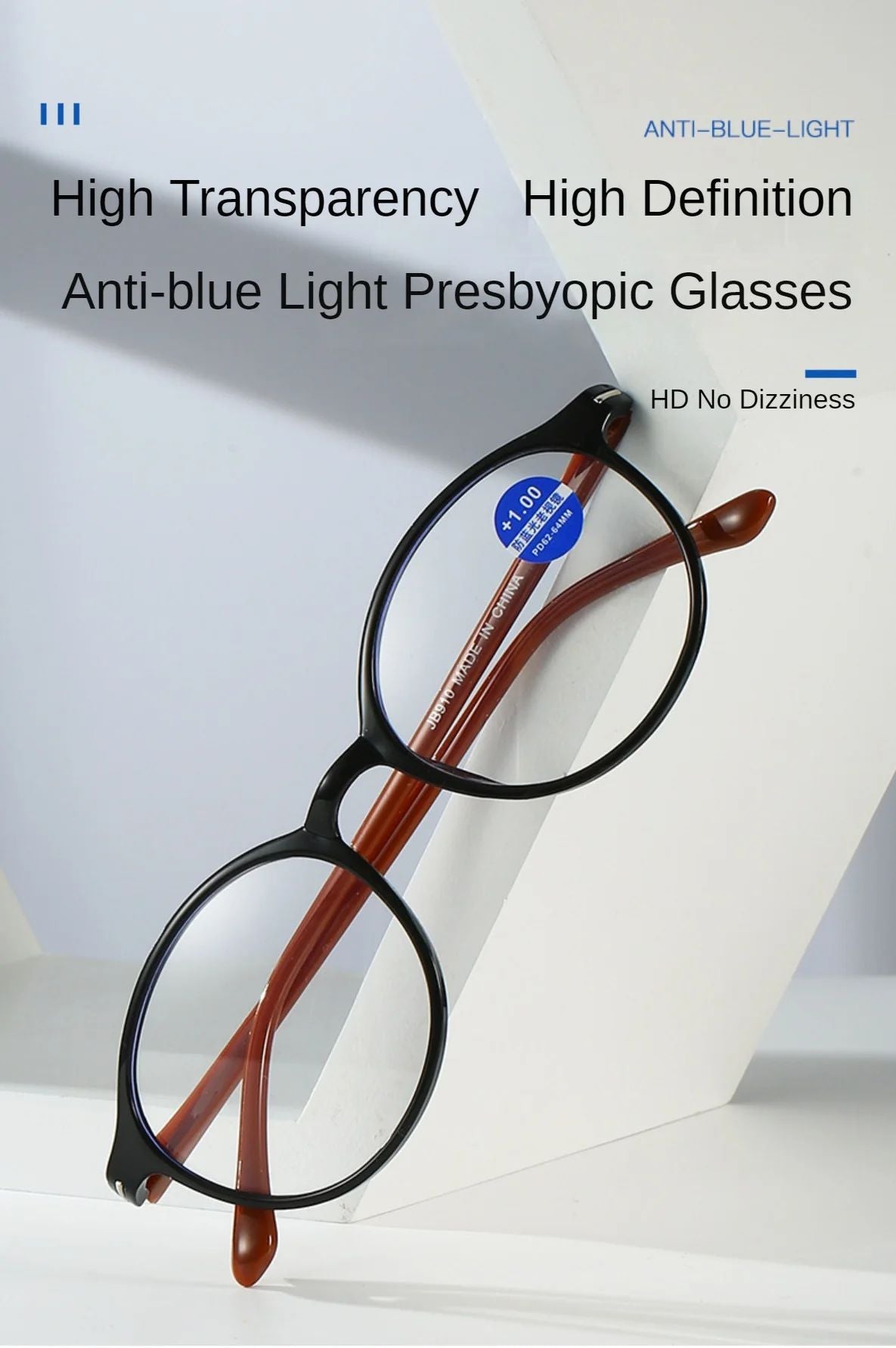 Presbyopia Eyeglasses for Man and Woman Unisex Comfortable Eyewear Ultra Lightweight Anti Blue Light Blocking HD Reading Glasses