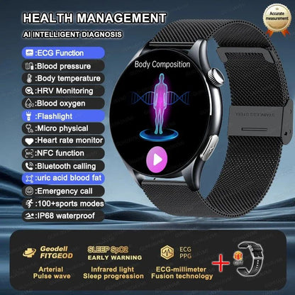 XIAOMI 704505 Novo Smartwatch ECG+PPG Preciso Ácido Úrico Lipídios Pressão Análise Corporal Smartwatch Masculino Chamada BT NFC