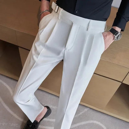 Calças de Terno Masculinas, Calças de Vestir Slim Modernas, Calças Brancas Pretas Azuis Verdes Pantalones Hombre Outono/Inverno Masculino, Novidade 2025