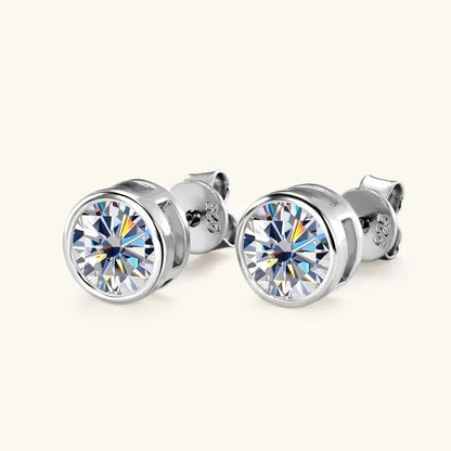 Brinco de Moissanite Real 0.5-2ct de Diamante em Prata 925 Banhado a Ouro Amarelo Brinco de Casamento Feminino Joia de Luxo com GRA