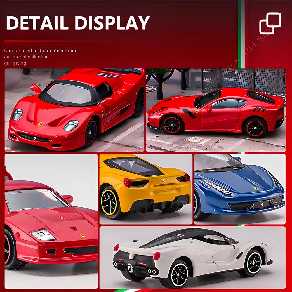 Bburago 1:64 Ferrari 488GTB Réplica de Carro, Escala SF90 F40 F50 458 Enzo Monza Laferrari Miniatura de Brinquedo para Menino