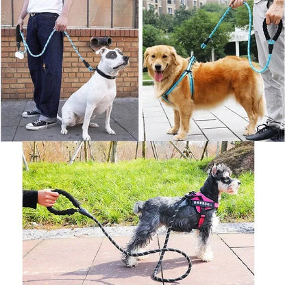 Colete Ajustável para Cães Pequenos e Grandes, Guia Forte de 150cm para Cães, Coleira Refletiva, Para Arrasto e Puxada
