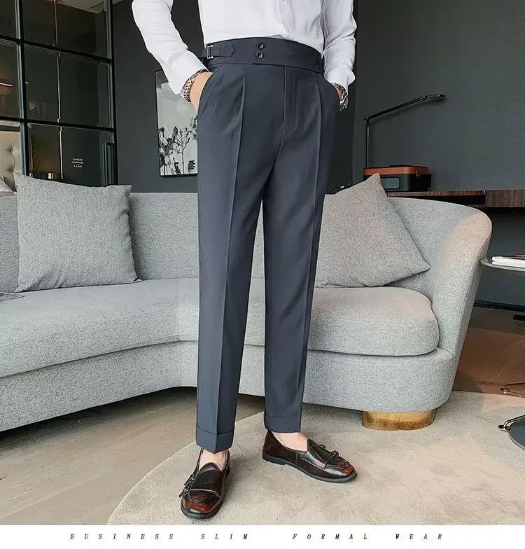 Calça Masculina Nadir Coffee Color Clássica Estilosa Paris Botão Prega Única Emagrece Suaviza Sua Silhueta Calça Social Casual