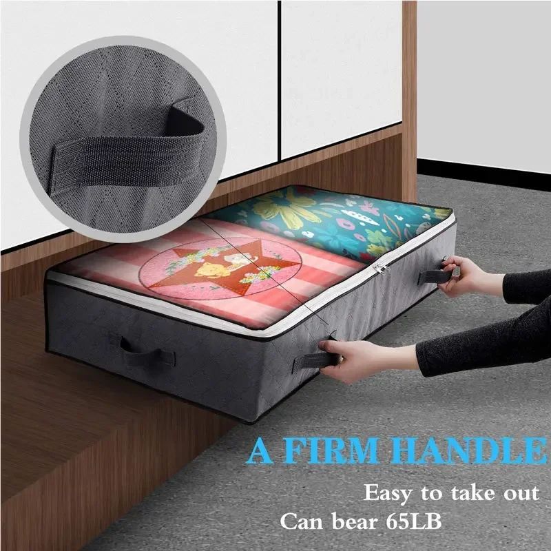 Under bed Storage Bag For Portable Foldable Quilt Bags Wardrobe Clothes Organizer Storage Box Dustproof Organizer Large Capacity