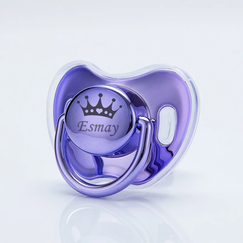 MIYOCAR personalized any name Metallic color pacifier dummy BPA free unique gift for new born baby shower
