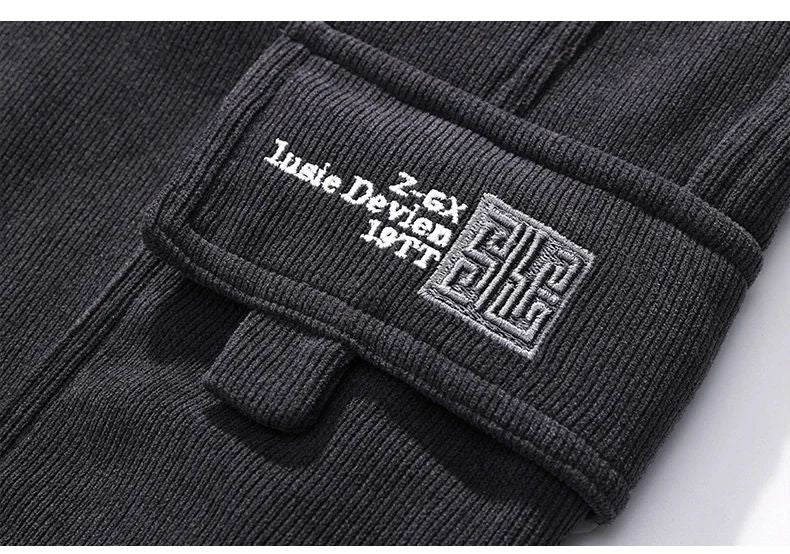 Men's Corduroy Harem Cargo Pants Elastic Waist Casual Joggers Sweatpants Spring Autumn Armygreen Gray Black Trousers Streetwear