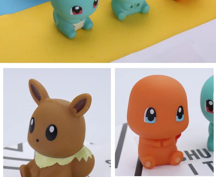 6pcs Pokemon Pikachu Figures Bathroom Bath Shower Baby Children Play Water Bath Toys Kids Sprinkling Shower Decompression Toys