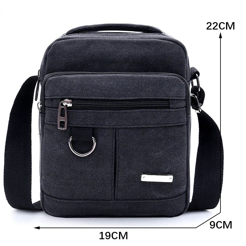 Canvas Shoulder Bag Men's New Korean Style Canvas Messenger Bag Outdoor Leisure Travel Portable Shoulder Bag Purse Handbag