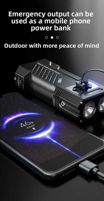 6000MAH 3000Lm Most Powerful LED Flashlight Rechargeable Torch Light Flashlight Tactical Lantern Long Shot Hand Lamp For Camping