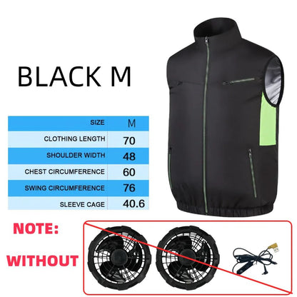 Fan vest Electric Cool Vest Cooling Fan Vest Air-conditioned Clothes Hiking Cooling 13 Hours High Temperature Work Fishing Vest