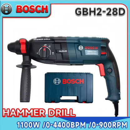 Furadeira de impacto e martelo elétrico Bosch, furadeira elétrica, picareta elétrica de duplo uso GBH-28, ferramenta elétrica multifuncional para concreto