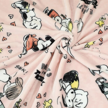 Snoopy Plush Blanket Comfortable Cartoon Snoopy Pattern Printing Flannel Blanket Office Nap Blanket Bedroom Bedspread Girl Gift