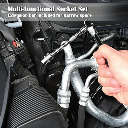 AIRAJ NOVO Kit de Ferramentas para Reparação Automotiva 46/53 Peças/Conjunto  Conjunto de Soquetes Chave de Torque Catraca  Conjunto de Ferramentas de Reparo Chave Combinada Automotiva