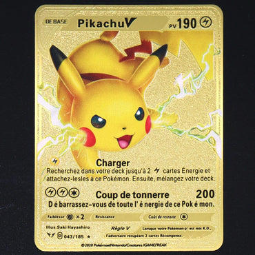 Pokemon 183200 Points High Hp  Gold Black English French Metal Cards Vmax Mega GX Game Collection Cards Charizard Pikachu Mewtwo