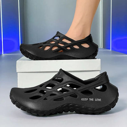 Summer Men Sandals Light EVA Men's Casual Shoes Hole Shoes Clogs Lovers Home Garden Outdoor Male Beach Flat Slippers Big Size