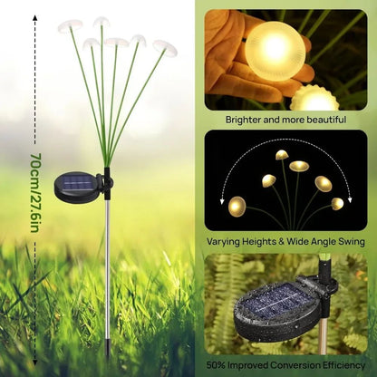 Solar Lights Outdoor LED Solar Mushroom Lawn Lights Waterproof Party Yard Patio Pathway Jellyfish Lamp for Garden Decoration
