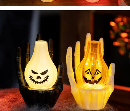 Spooky Atmosphere Decor Halloween Pumpkin Lamp Ghost Hand Light New Prop Eerie Scene Setting Party Decoration Solution