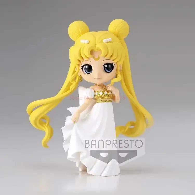 Bandai Original Qposket Sailor Moon Tsukino Usagi Chiba Mamoru Action Figure Vestido de Noiva Ver Estatueta Pvc Estátua Boneca Brinquedos