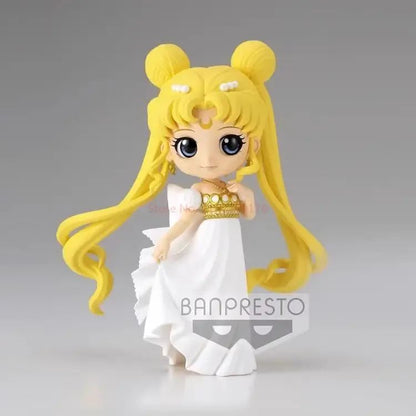 Bandai Original Qposket Sailor Moon Tsukino Usagi Chiba Mamoru Action Figure Vestido de Noiva Ver Estatueta Pvc Estátua Boneca Brinquedos